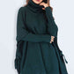 Double Take Tied Turtleneck Asymmetrical Hem Sweater