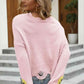 Smiley Face Distressed Round Neck Sweater - Deals DejaVu