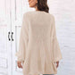 Open Front Dropped Shoulder Longline Cardigan