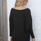 Full Size Horizontal Ribbing Dolman Sleeve Sweater