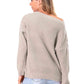 Boat Neck Drop Shoulder Long Sleeve Sweater