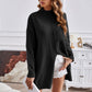 Exposed Seam Mock Neck Slit Sweater - Deals DejaVu