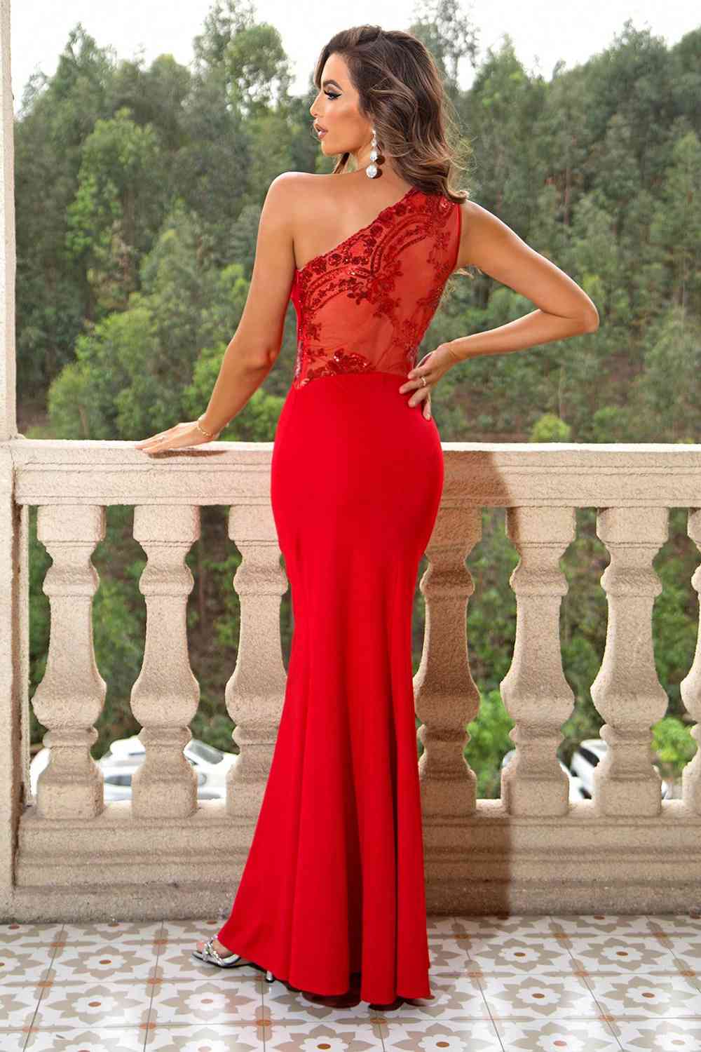 One-Shoulder Sleeveless Maxi Dress (BWM) T - Deals DejaVu