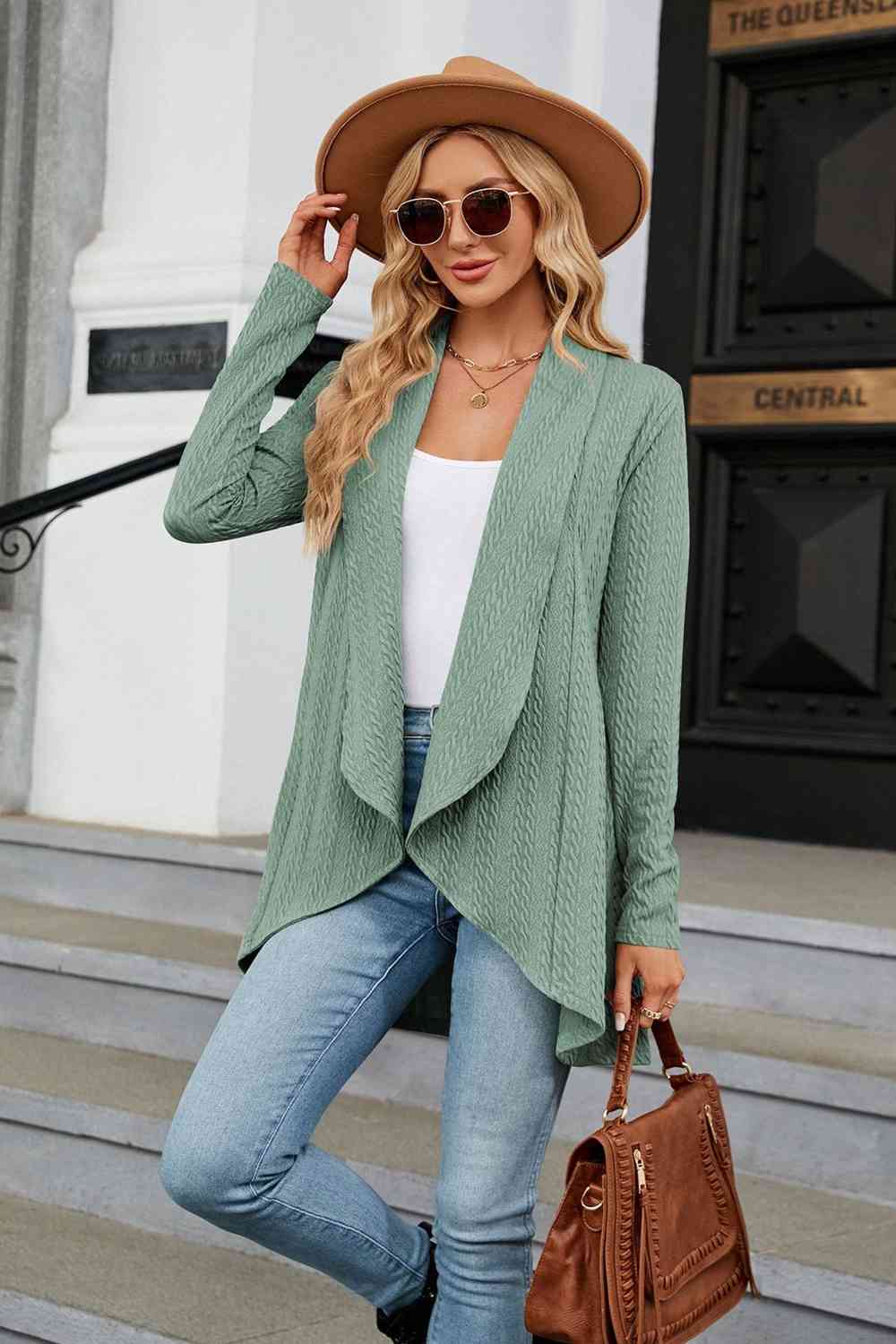 Open Front Long Sleeve Cardigan - Deals DejaVu