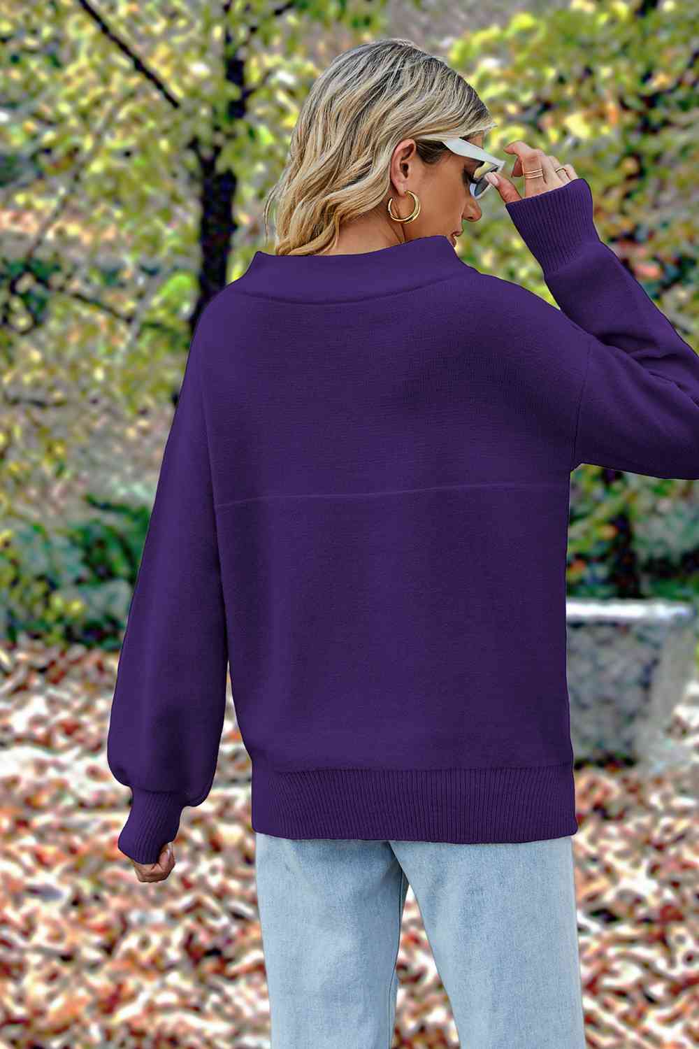 Off-Shoulder Dropped Shoulder Sweater - Deals DejaVu