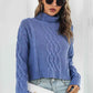 Turtleneck Dropped Shoulder Sweater - Deals DejaVu