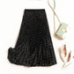 A Line Pleated Women Skirt - Polka Dot Vintage Midi Skirt - High Quality Elegant Chic Beige Black Summer Autumn Skirt (TB7)