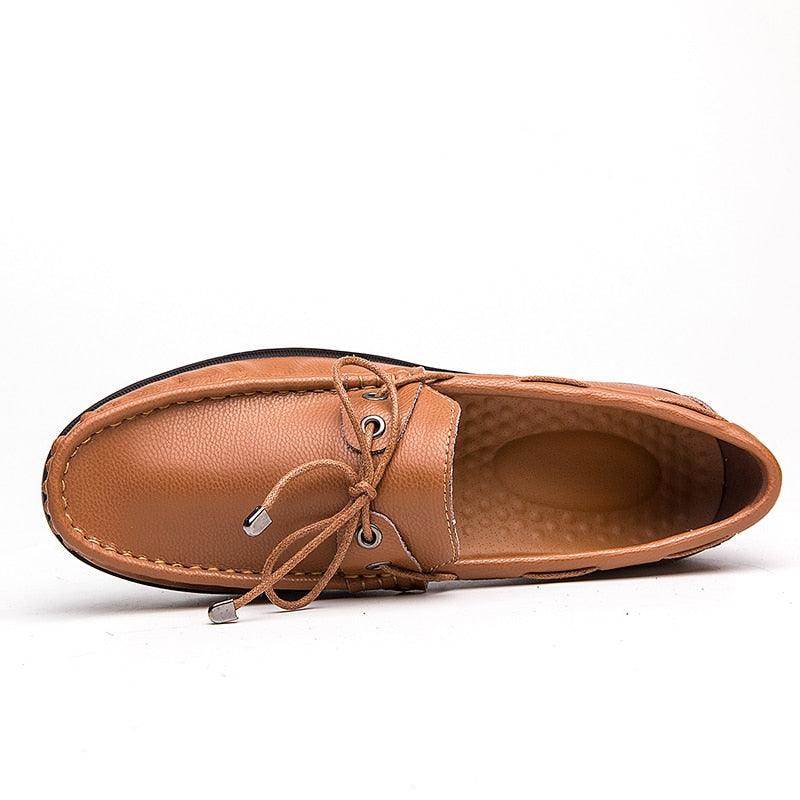 Great Genuine Leather Men Boat Shoes - Driving Shoes - Classic Men's Leather Casual Shoes (D12)(MSC5)