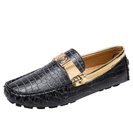 Men Luxury Loafers Gold Driving Shoes - Moccasins Italian Shoes (MSC5)(MSC4)(MSC1)(F12)