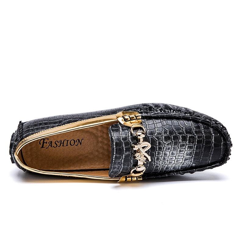 Men Luxury Loafers Gold Driving Shoes - Moccasins Italian Shoes (MSC5)(MSC4)(MSC1)(F12)
