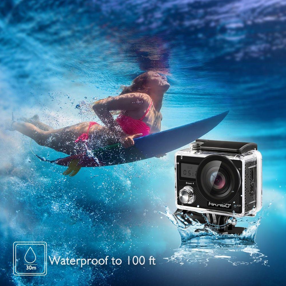 AKASO Brave 4 Action Camera 4K / 24fps Ultra HD 20MP Wifi anti-shake 30m Underwater Waterproof Remote control Helmet Sport cam (D54)(MC6)(1U54)