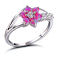 Gorgeous Natural Stone Women Rings - Cute/Romantic Zircon Flower Shaped Rings (2U81)