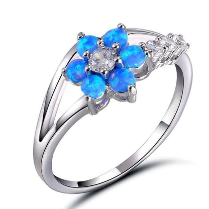 Gorgeous Natural Stone Women Rings - Cute/Romantic Zircon Flower Shaped Rings (2U81)