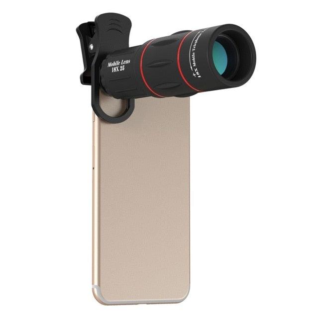 Great 18X Telescope Zoom Mobile Phone Lens Telephoto Macro Camera Lenses Universal Selfie Tripod With Clip For All Smartphone (MC3)(RS)
