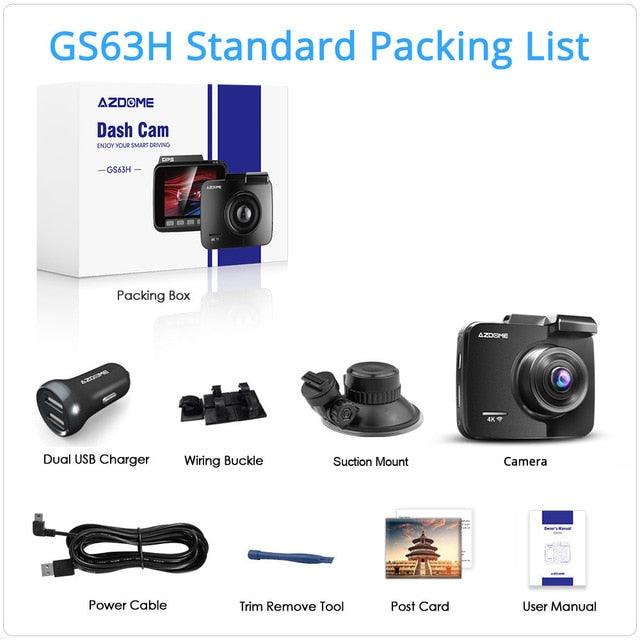 GS63H Built in GPS WiFi Dual Lens FHD 1080P Front + VGA Rear Camera - Car DVR Recorder 4K 2160P (CT3)(CT4)(1U60)