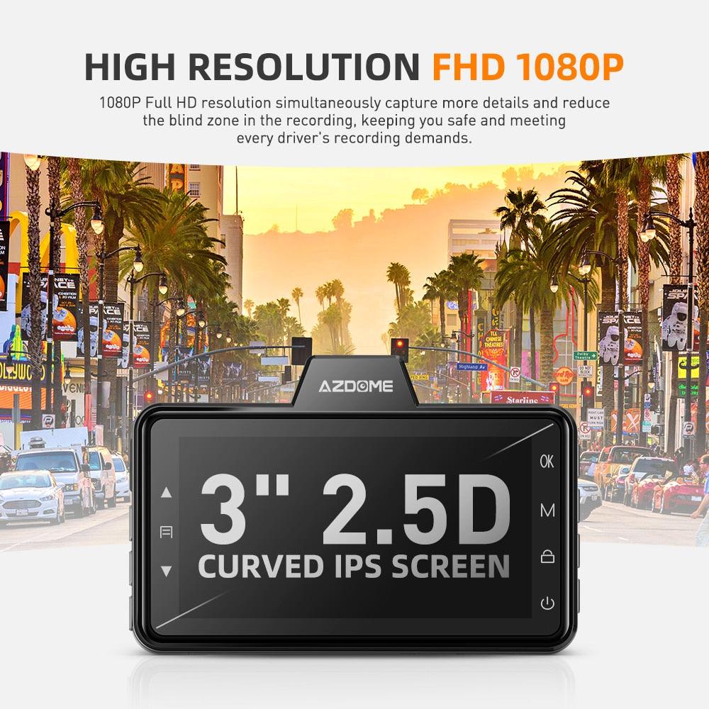 Car DVR 3-Inch 2.5D Screen 1080P HD Dash Cam 24H Park Monitor Dash Camera Recorder Night Vision G-sensor ADAS (CT4)(1U60)