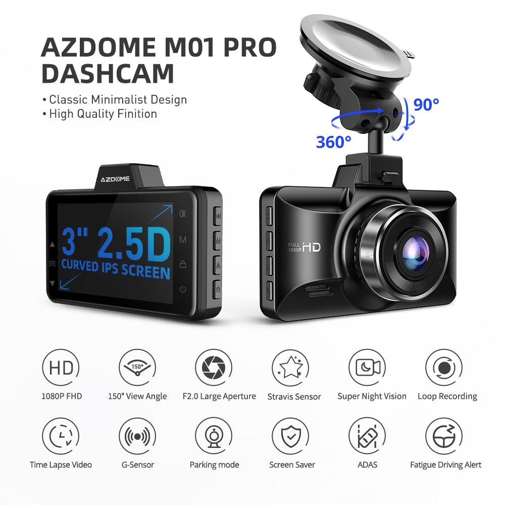 M01 Pro FHD 1080P Dash Cam 3 Inch DVR Car Driving Recorder Night Vision, Park Monitor, G-Sensor, Loop Recording (D60)(CT4)(1U60)