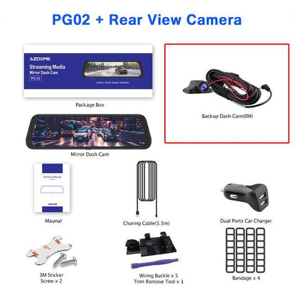 Night Vision Car Dvr Camera Rearview 10" Streaming Media Mirror Video Recorder Camcorder Dash Cam FHD 1080P dual lens (CT3)(1U60)