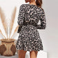Trending Summer Chiffon Dress - Women Leopard Print Boho Beach Dresses - Casual Ruffle Long Sleeve A-line Mini Party Dress (WS06)