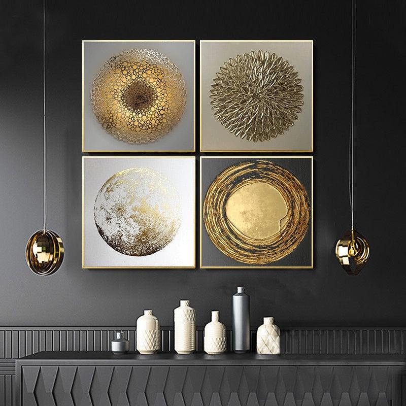 Abstract Gold Luxury Posters Nordic Canvas Art Painting Home Decor Wall Art Retro Print Living Room (D62)(AD1)