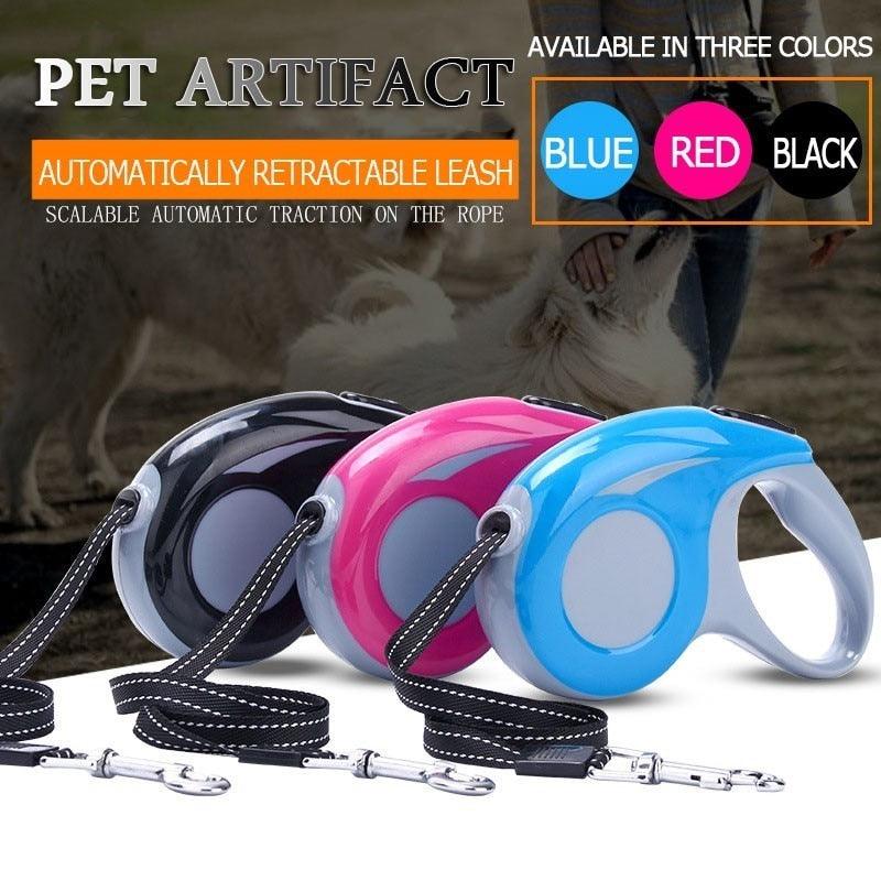 Advanced Automatic Traction Small Dog Leash Pitbull Nylon Puppy Chain Pet Accessories (2W1)(F70)
