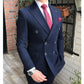 New Arrivals Men Suits - Slim Fit 2 Piece Double Breasted Prom Tuxedos Casual Business Jacket Blazer+Pants (T1M)