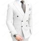 New Arrivals Men Suits - Slim Fit 2 Piece Double Breasted Prom Tuxedos Casual Business Jacket Blazer+Pants (T1M)