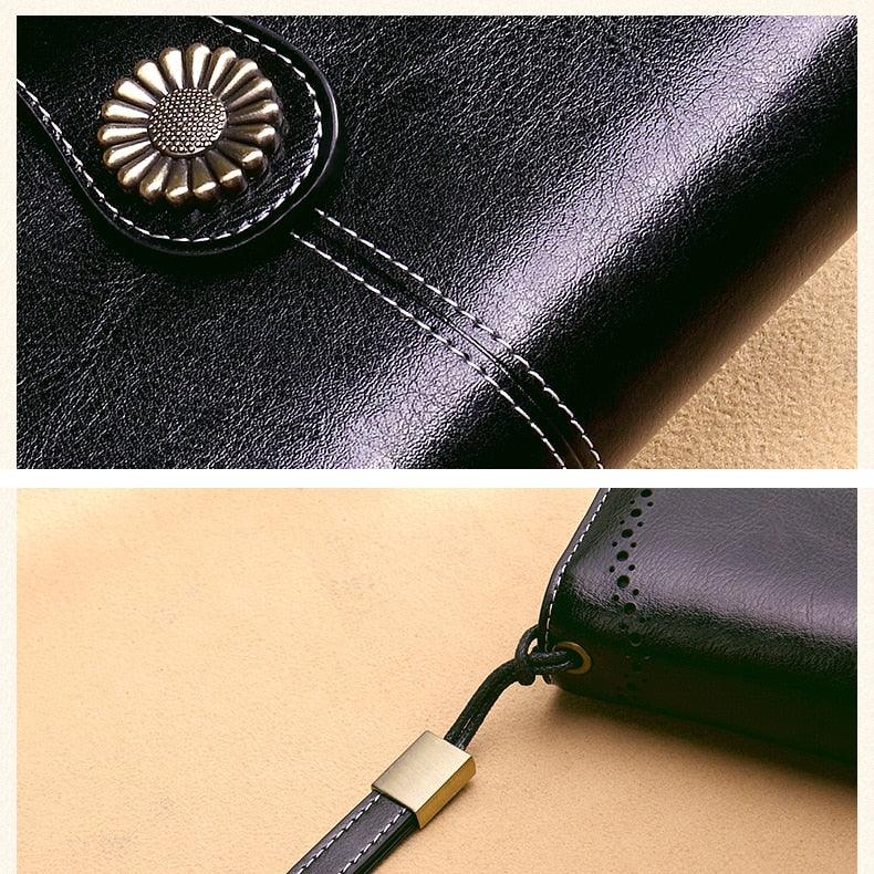 Beautiful Hollow Women Clutch Leather Wallet - Zipper Purse Strap Money Bag (WH5)(WH1)(F43)