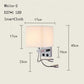 American USB Interface Charging Wall Lamp E27 LED Chinese Fabric Wall Light for Indoor Bedside Lamp (D58)(LL6)