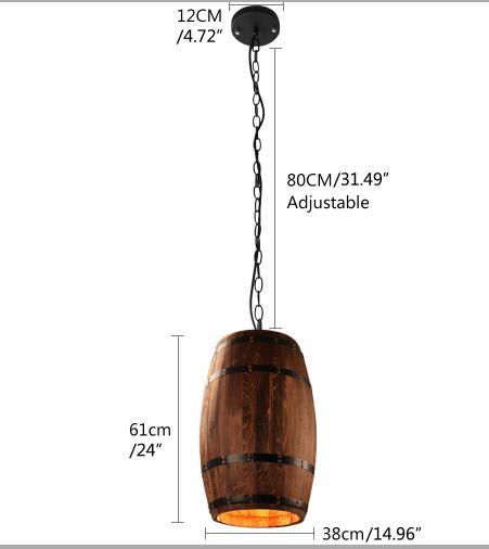 American modern nature loft wood Wine barrel E27 hanging vintage pendant (LL3)(LL2)(F58)