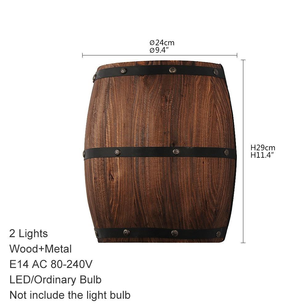 American vintage wall lamps country wine barrel modern wall lights LED E27 (D58)(LL3)(LL2)(1U58)