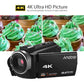 4K HD Digital Video Camera Camcorder DV 16X Digital Zoom 3" WiFi IR Night Vision with 2pcs Batteries + 8X Telephoto Lens (MC4)