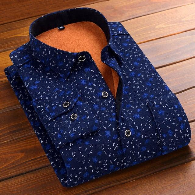 Fashion Men's Slim Shirts Autumn And Winter Thickening Warm Plaid 24 C –  Deals DejaVu