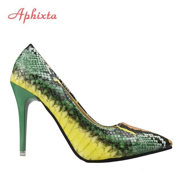Trending Gorgeous Women Pumps - Sexy High Heel Shoes - Fashion Snakeskin Party Footwear (D37)(SH1)(CD)(WO3)
