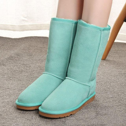 Cute Australian Style Women's Snow Boots - Waterproof Genuine Cow Leather Winter Boots (D38)(D85)(BB3)(BB5)