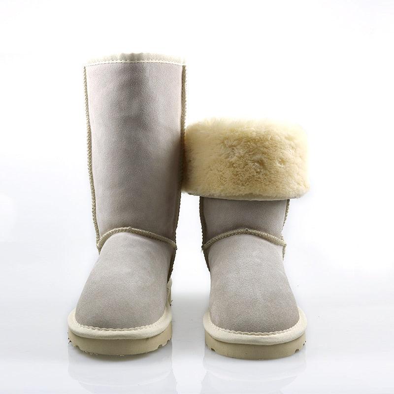 Cute Australian Style Women's Snow Boots - Waterproof Genuine Cow Leather Winter Boots (D38)(D85)(BB3)(BB5)