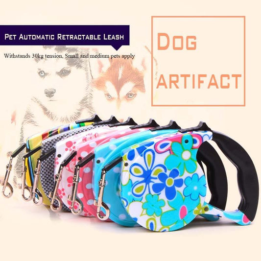 Automatic Retractable Dog Leash For Small Dogs - Nylon Rope Length 5m Dog Accessories For Large Dogs (D70)(2W1)