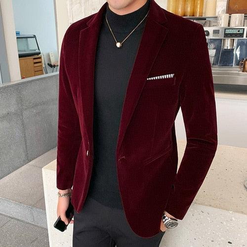 Velvet casual blazer cheap