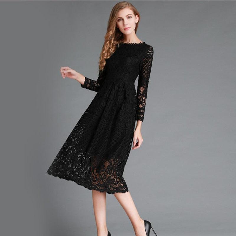 autumn lace dress elegance spring autumn womens lace dress elegant floral cinched waist