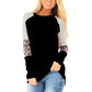 Cute Top Women Long Sleeve T Shirt - Striped Tops - Leopard Fashion Loose Top Lady T-shirt 2XL (3U19)(3U23)