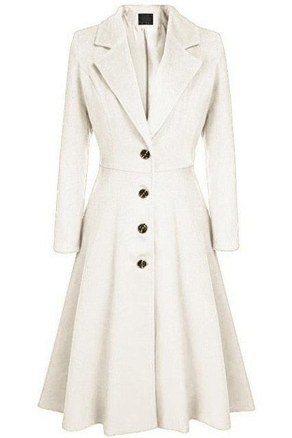 Autumn Winter Coat - Women Fashion Vintage Slim Single Breasted Jackets - Female Elegant Long Warm Coat (TB8B)(TB8A)(TP3)