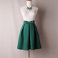 Great Striped Print Midi Skirt - A Line Pleated High Waist Women Skater Skirt (TB7)(BSK)