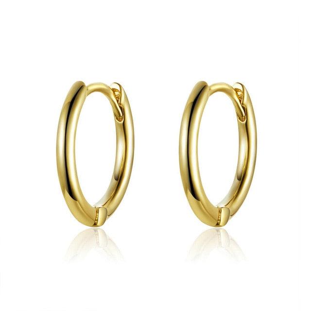 Trending Round Circle Hoop Earrings - Women Gold Color Earrings - Jewelry Gift (2JW3)(2JW1)