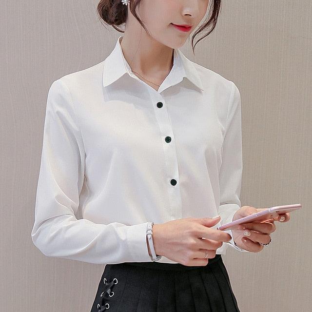 Amazing Women Chiffon Office Career Shirts Tops - Fashion Casual Long Sleeve Blouses (TB4)(BCD2)