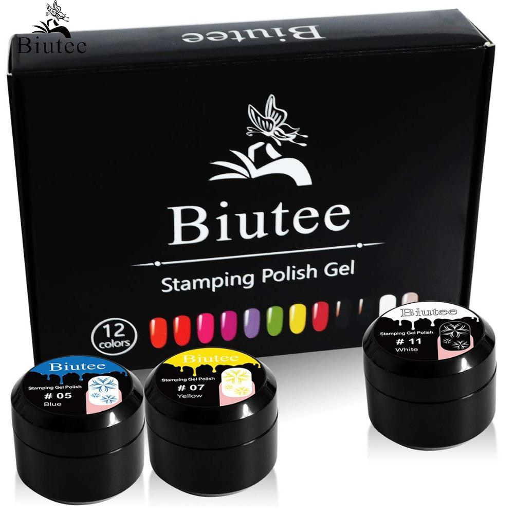 12Color Nail Kit Nail Stamping Gel Polish White Black Print Oil UV Gel Varnish Soak Off Gels (N2)(1U85)