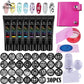 30PC/Kit Nail Stamping Plates Kit with Printing Nail Stamping Gel Polish Varnish Polish Nail Kit Nail Art Manicure 8Color (N2)(1U85)