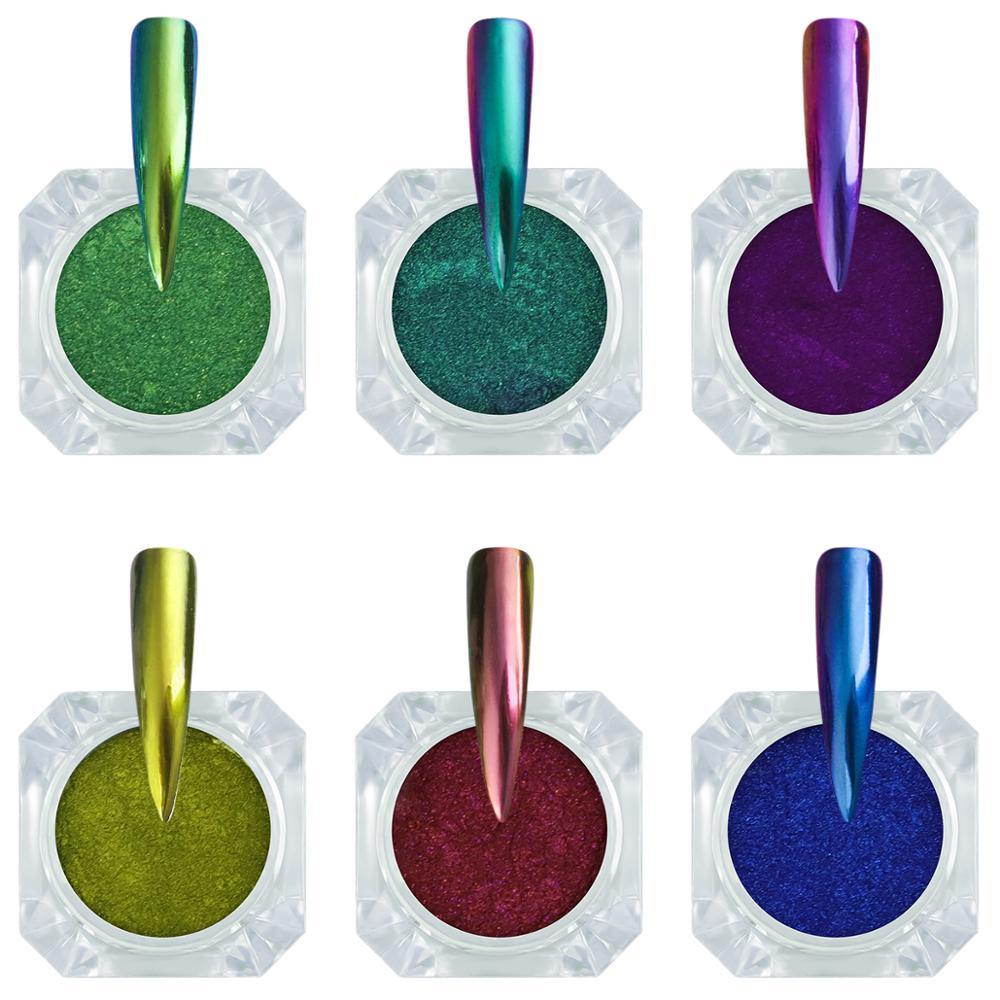 8 Box 5ML Chameleon Mirror Glitter Powder- Shining Glitter Powder Gorgeous Laser Colorful Mirror Powder (D85)(N4)(1U85)