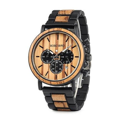 Wooden Men Watches - Luxury Stylish Chronograph Military Watch (MA9)(1U84)