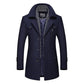 Men Winter Wool Coat - Men's Fashion Turn-Down Collar Warm Thick Wool Blends Woolen Overcoat (TM4)(F100)