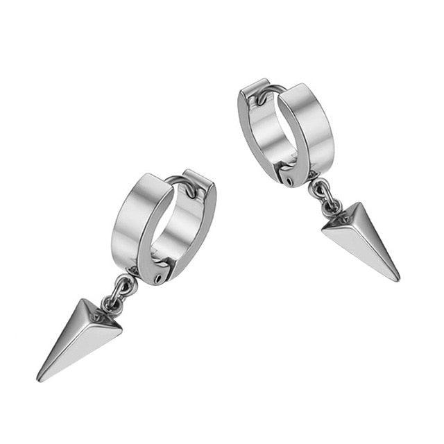 Beauty Unisex Earrings - Drop Geometric Triangle Rivet Earring (1U81)